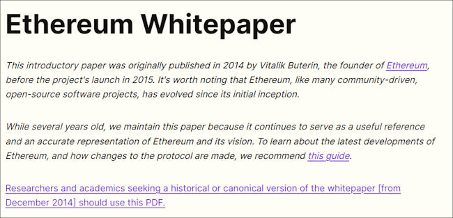 Ethereum White Paper